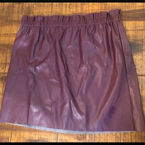 Loft Faux Leather Maroon Skirt